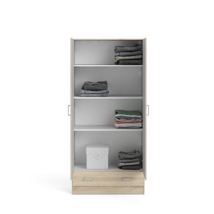 2-Deurs Kledingkast – Garderobekast – Linnenkast – Opbergkast – Slaapkamerkast – Quercia – Compact Formaat 79x36x170 cm – Melamine Houtlook