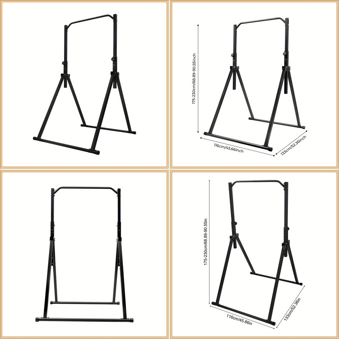 Optrekstang – Pull Up Bar – Chin Up Bar – Wandmontage Stang – Fitness Stang – Verstelbaar 1,75-2,30 m – Hoogwaardig Koolstofstaal – Max. 200 kg Belastbaar