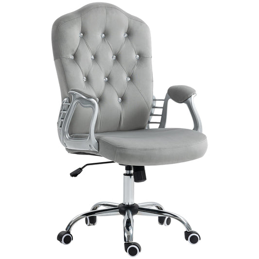 Ergonomische Bureaustoel – Comfortabele Werkstoel – Draaistoel – Bureaustoel Met Schommelfunctie – Verstelbare Zithoogte – Lichtgrijs Polyester – Max. 120 kg Belastbaar – Ademend En Stevig