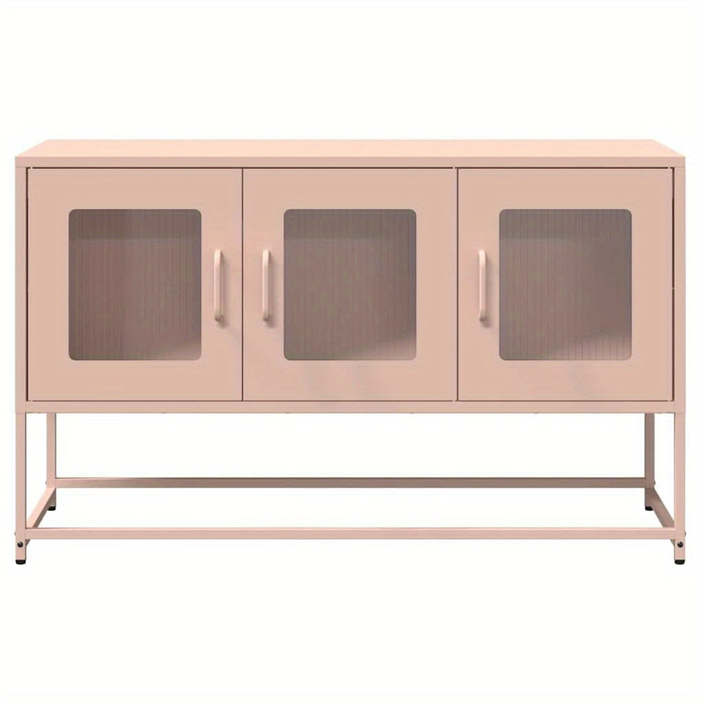 TV cabinet pink 100.5x39x60.5cm cold rolled steel TV Stand Entertainment Center with Storage, Media Television Table for Living Room Bedroom