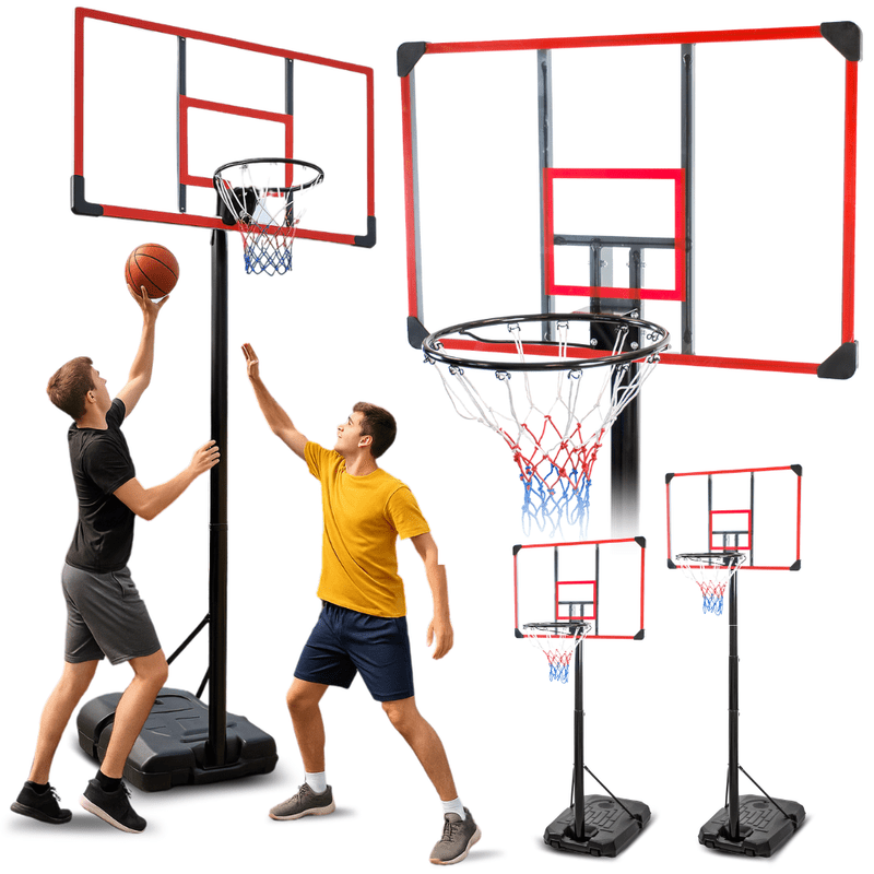 Basketbalpaal – Basketbalring – Basketbalstandaard – Basketbalset – Basketbalhoepel – Verstelbare Hoogte 225-305 cm – Stevig Stalen Frame