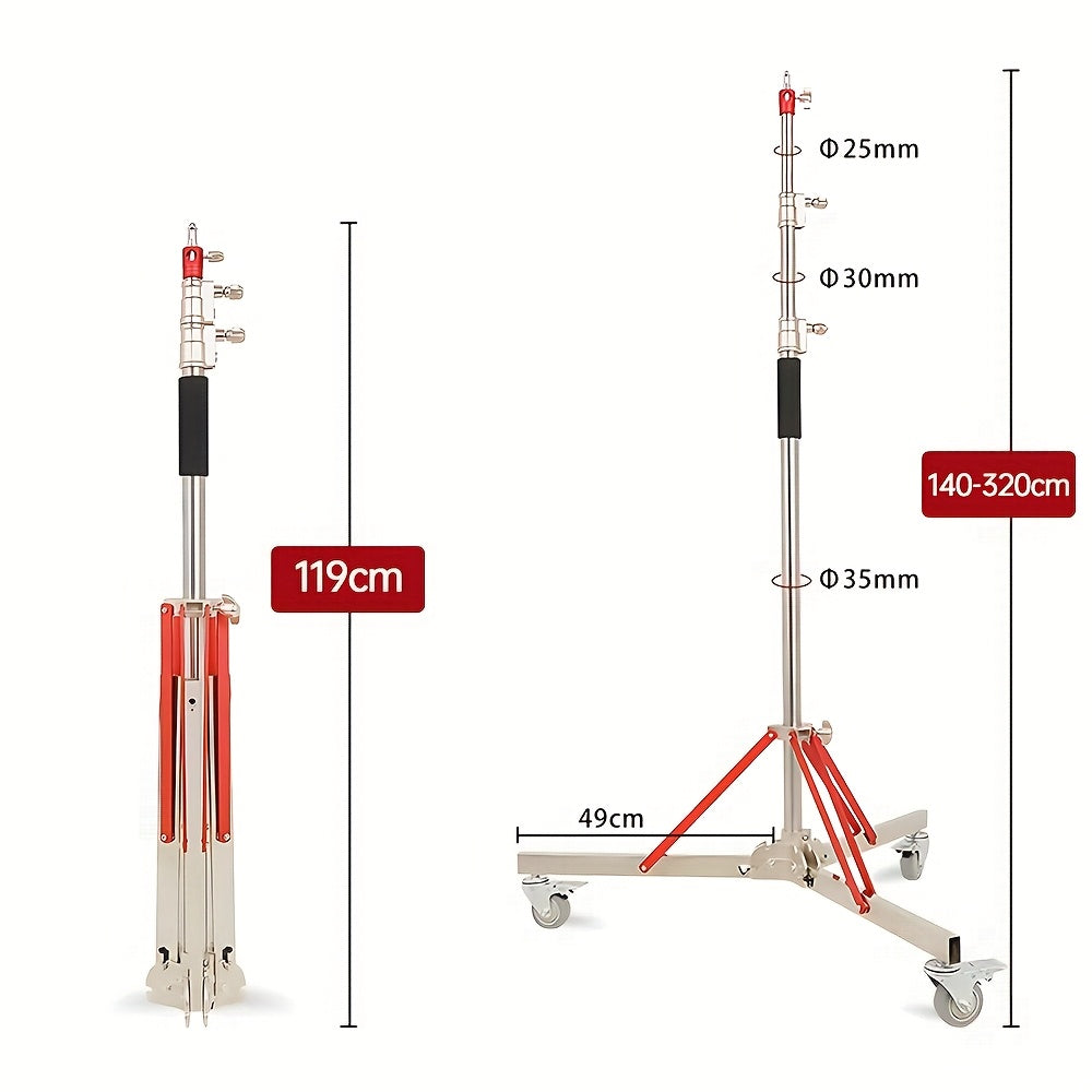 Extra Hoog Statief – Tripod – Lichtstatief – Camerastatief – Telefoonstatief – Metalen Constructie – Maximale Hoogte 320 cm