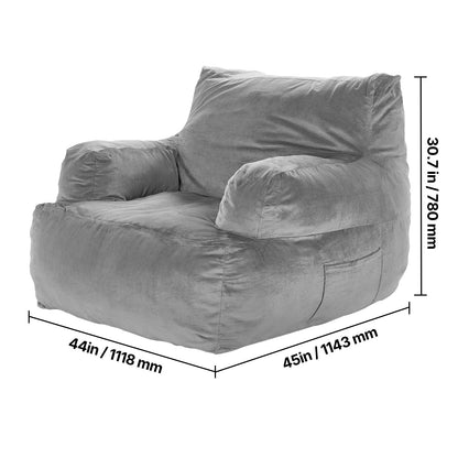 Zitzak – Beanbag – Loungestoel – Fauteuil – Relaxstoel – Met Armleuningen – Hoogwaardig Polyester – Hoog-Densiteit Memory Foam