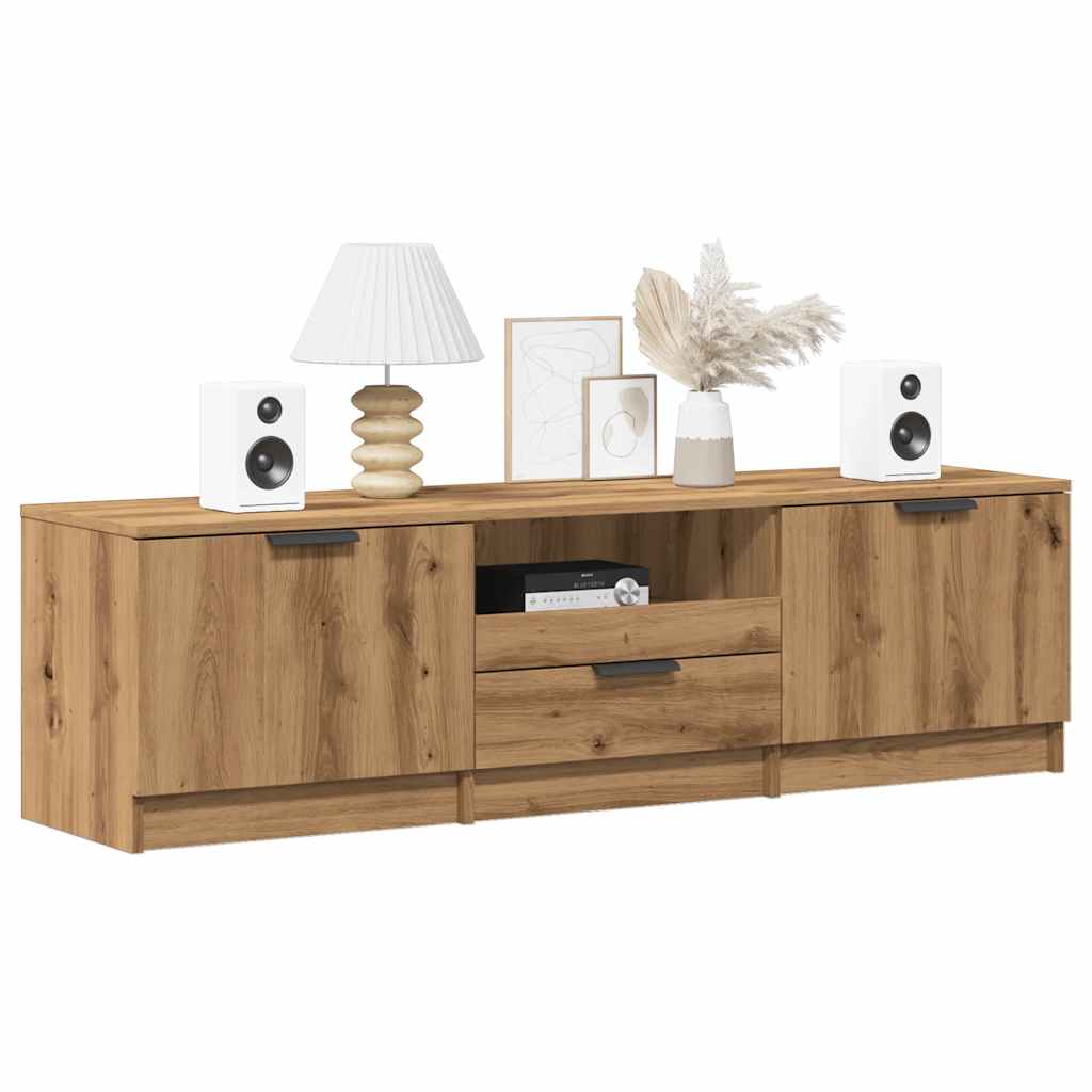 TV Cabinet Artisan Oak 140x35x40 cm Engineered Wood TV Stand Entertainment Center with Storage, Media Television Table for Living Room Bedroom