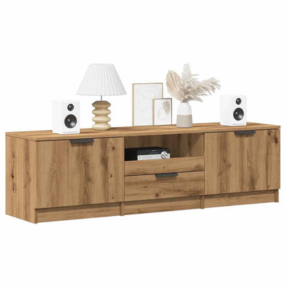 TV Cabinet Artisan Oak 140x35x40 cm Engineered Wood TV Stand Entertainment Center with Storage, Media Television Table for Living Room Bedroom