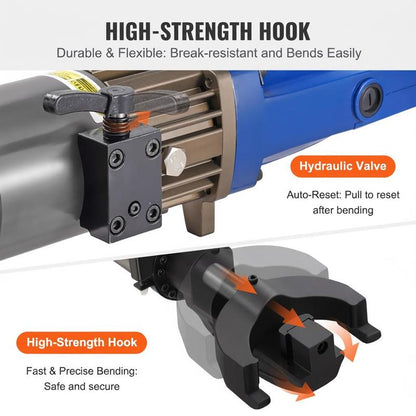 Hydraulische Staalstangbuiger – Wapeningsbuiger – Staalbuiger – Rebar Buigmachine – Wapeningsstaal Buiger – Buigt 12-22 Mm Staven – Snelle Hydraulische Buiging In 4 Seconden