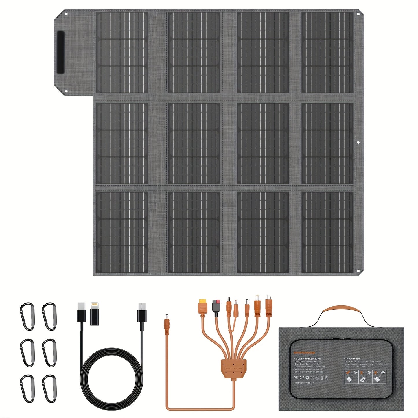Zonnepaneel – Solar Panel – Draagbaar Zonnepaneel – Opvouwbaar Zonnepaneel – Flexibel Zonnepaneel – 120W Hoog Rendement – ETFE Coating Monokristallijn