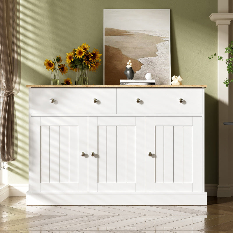 Dressoir – Sideboard – Opbergkast – Buffetkast – Ladekast – Met 3 Deuren en 2 Laden – Reliëfstructuur en Soft-Close Scharnieren