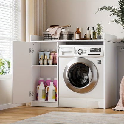 Wasmachine meubel – Wasmachine kast – Wasmachine ombouw – Opbergmeubel – Meubel voor wasmachine – Compact design – Hoogwaardig plaatmateriaal 96x66x96 cm – Wit