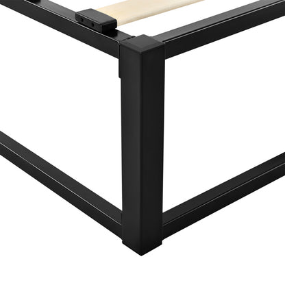 Bedframe – Metalen Bed – Bedframe Met Lattenbodem – Stabiel Bed – Tweepersoonsbed – Zwart – Stevig Gecoat Staal – Onderhoudsvriendelijk