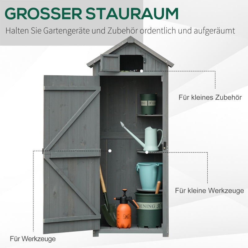 Tuinhuisje – Tuinschuur – Buitenschuur – Berging – Opslagruimte – Stevig Houten Bouw – Waterdicht Asfalt Dak – Met Raam en Ventilatie – Ruim en Duurzaam – 195x137x455 cm