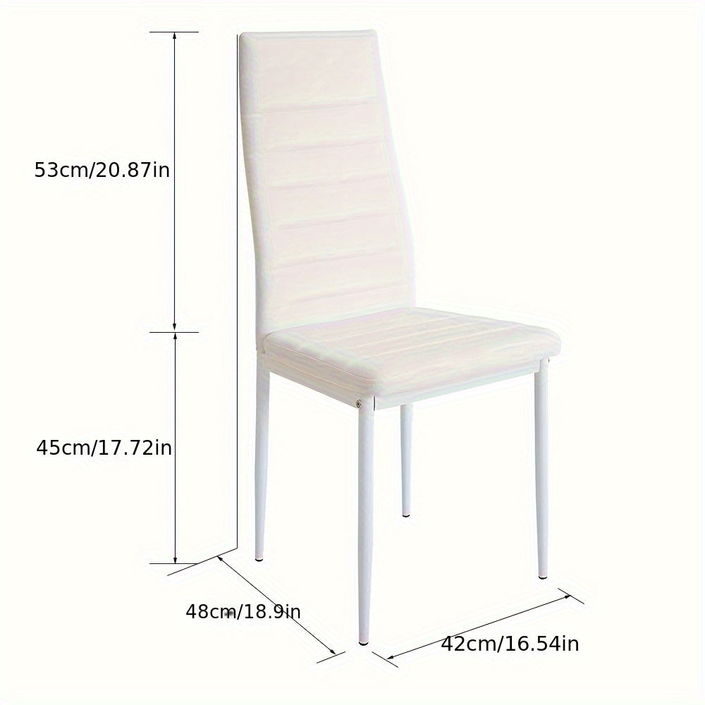Eetkamerstoelen Set – Stoelen – Dining Chairs – Vergaderstoelen – Keukenstoelen – 6 Stuks – Kunstleren Bekleding – Ergonomische Zitting 45 cm – Krasbestendig – Metalen Frame