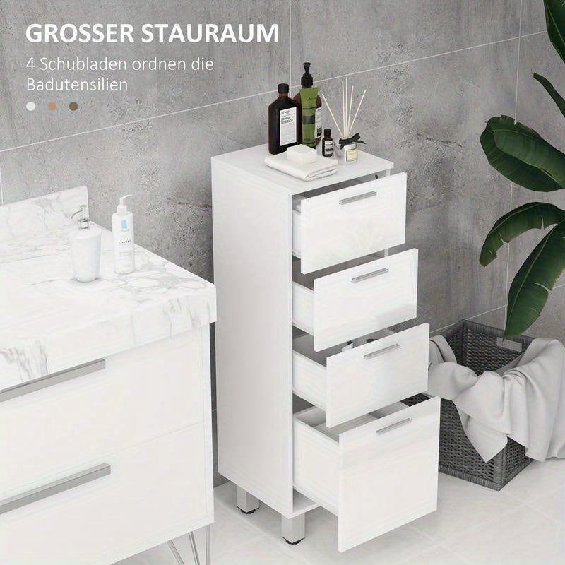 Badkamerkast – Opbergkast – Kast Met Laden – Badezimmerschrank – Toiletkast – Ruimtebesparend Ontwerp – Vochtbestendig Spaanplaat