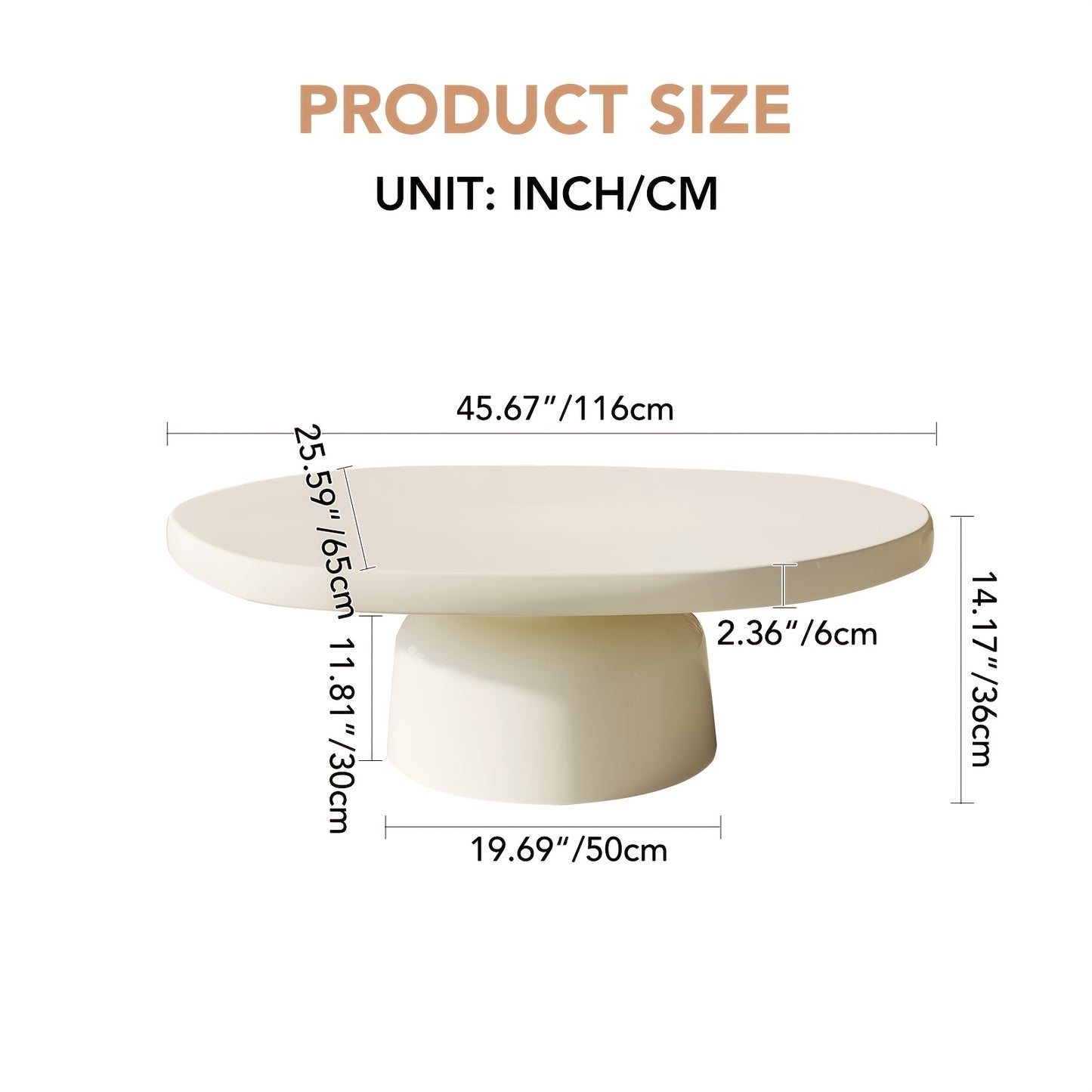 Ovale Salontafel – Moderne Tafel – Coffee Table – Woonkamermeubel – Bijzettafel – Milky White Afwerking – Ruimtebesparend Ontwerp – Duurzaam Hardhout