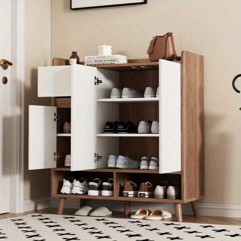 Dressoir Schoenenkast – Schoenopbergkast – Opbergkast – Kast Met Planken – Minimalistisch Design – 99x90x35 Cm – Verstelbare Planken