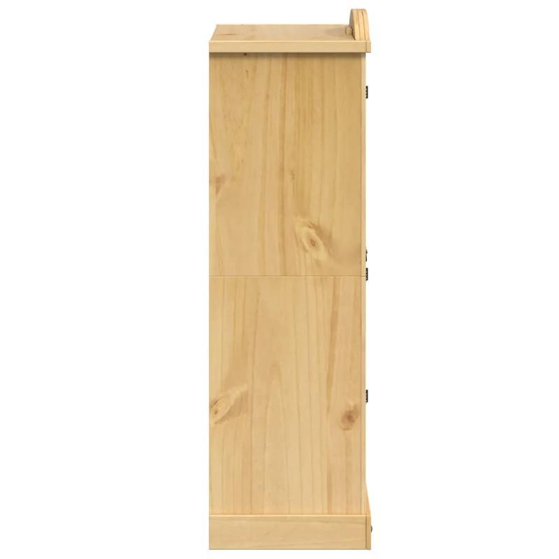 Kledingkast – Garderobekast – Linnenkast – Kledingopberger – Dressoirkast – Massief Dennenhout – Vrijstaand Ontwerp – 101x52x170 cm – Met Deuren, Lades en Haken – Duurzaam Bruin
