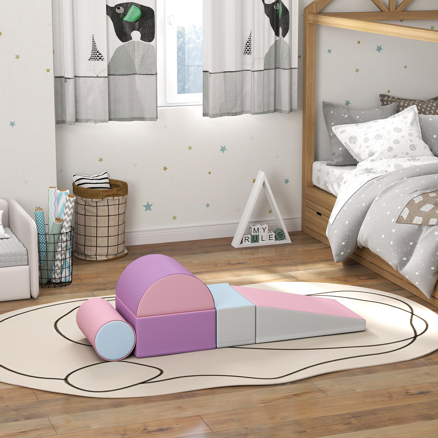 Zachte Speelkubussen – Foam Blokken – Speelblokken – Bouwen Voor Kinderen – Speelblokken Baby – Veilig Kunstleer – 5-delige Set Multikleur