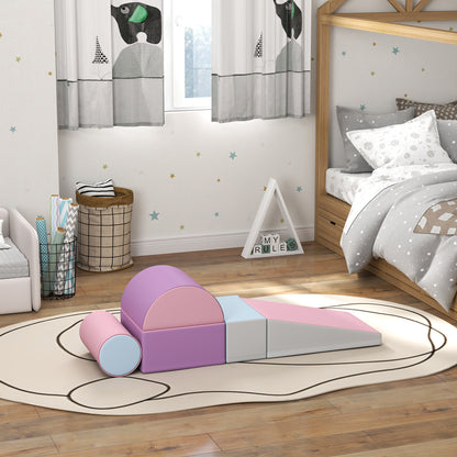 Zachte Speelkubussen – Foam Blokken – Speelblokken – Bouwen Voor Kinderen – Speelblokken Baby – Veilig Kunstleer – 5-delige Set Multikleur