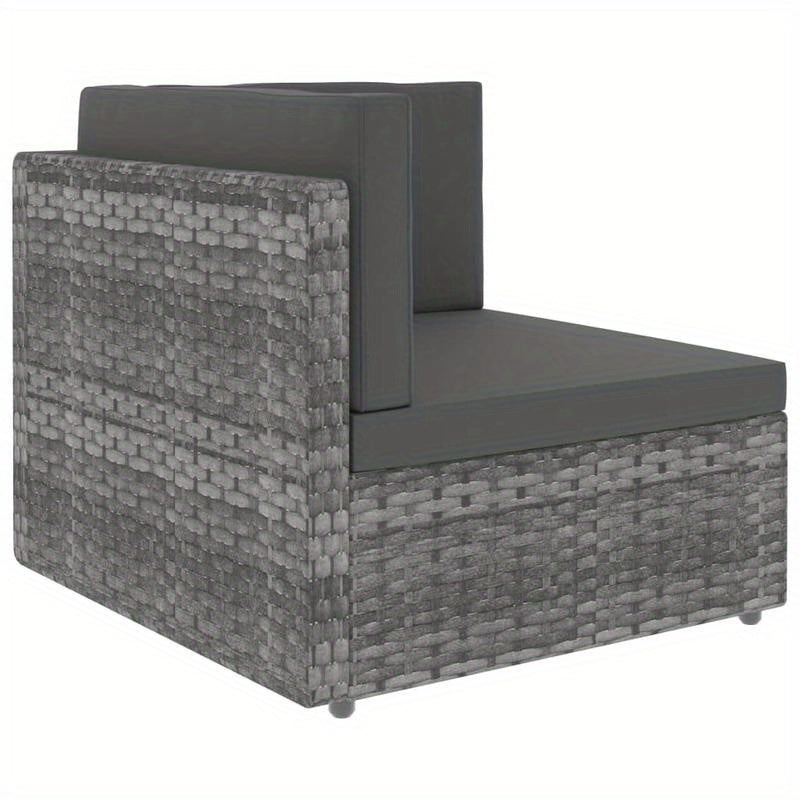 Loungebank Buiten – Loungeset Tuinbank – Buitenbank Modulaire Sofa – Allweather Bank Grijs – Weerbestendig Gevlochten Kunststof – Comfortabele Kussens Afneembaar