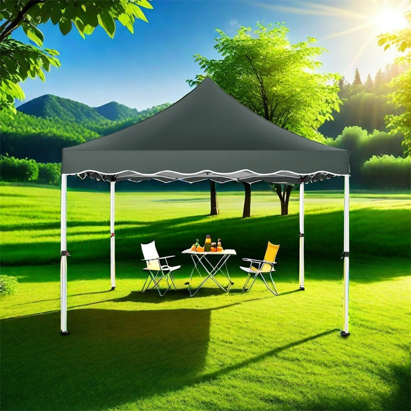 3.05x3.05meter Pop Up Awning With 4 Side Walls, Sun Protection Awning Tent, Thickened Frame, Easy Pop Up Awning For Large Space, Comes With Carrying Bag And Spare Parts, Outdoor Awning For Wedding, Beach, Party, Patio