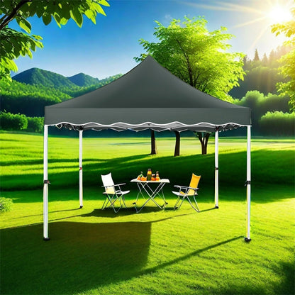 3.05x3.05meter Pop Up Awning With 4 Side Walls, Sun Protection Awning Tent, Thickened Frame, Easy Pop Up Awning For Large Space, Comes With Carrying Bag And Spare Parts, Outdoor Awning For Wedding, Beach, Party, Patio