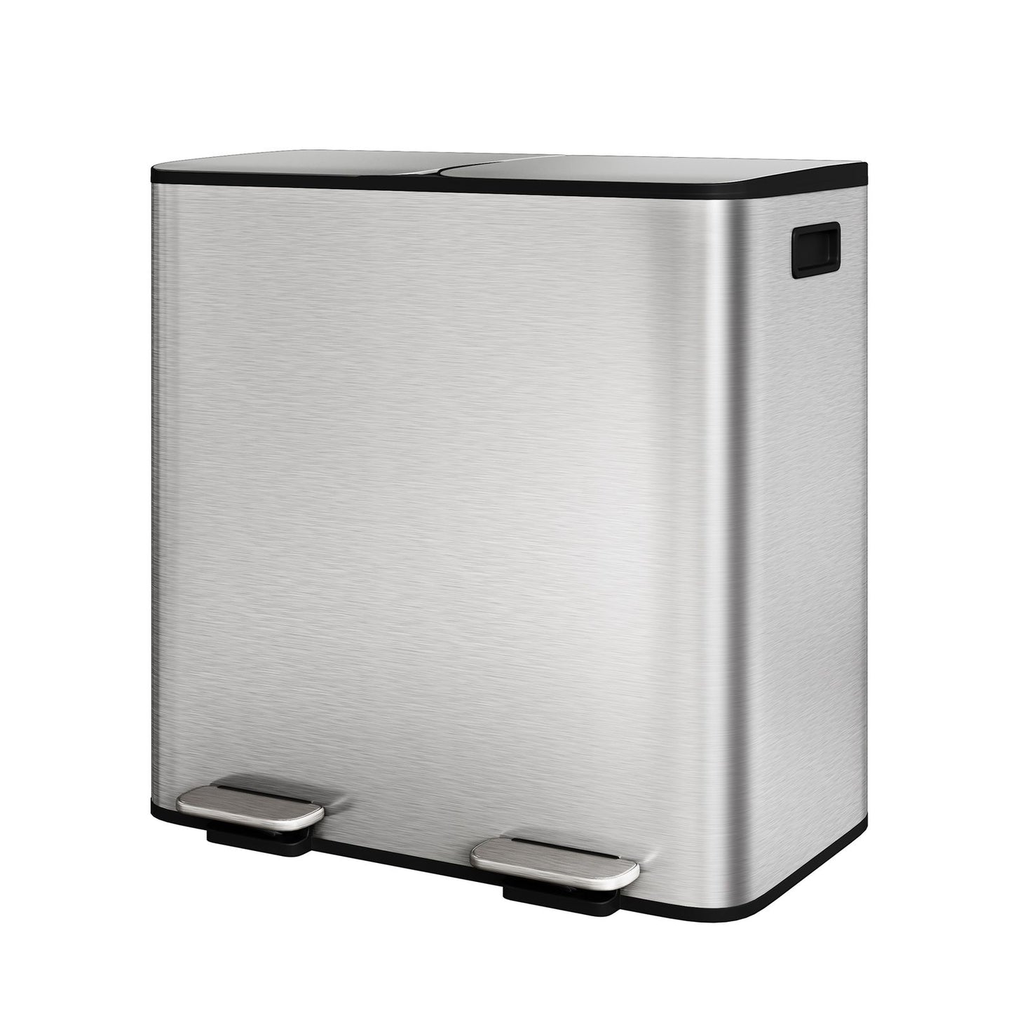 Dubbele Afvalbak – Afvalemmer – Prullenbak – Afvalcontainer – Vuilnisbak – 2x40 Liter – Roestvrij Staal – Step-On Met Soft-Close Deksel