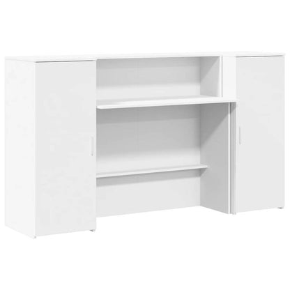 Receptiebalie – Balie – Ontvangstbalie – Ontvangsttafel – Balie Wit – Houten Constructie – Groot Werkblad 180x50 cm