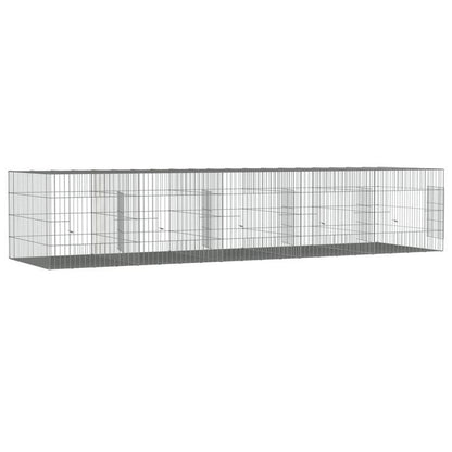Konijnenkooi – Dierenren – Konijnenren – Hekwerk – Buitenren – 5 Panelen 273x79x54 cm – Gegalvaniseerd Ijzer – Goede Ventilatie