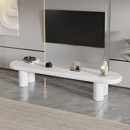 Tv Meubel – Tv Kast – Tv Stand – Tv Dressoir – Entertainment Meubel – Wit Bamboe – 160x40x40 cm – Stevig Met 4 Poten – Direct Gebruiksklaar