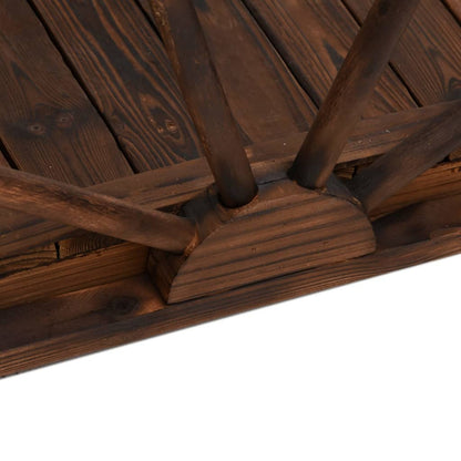 Tuinbrug – Houten Brug – Sierbrug – Tuinpad Brug – Wandelbrug – Massief Vurenhout – 99x50x38 cm – Weerbestendig