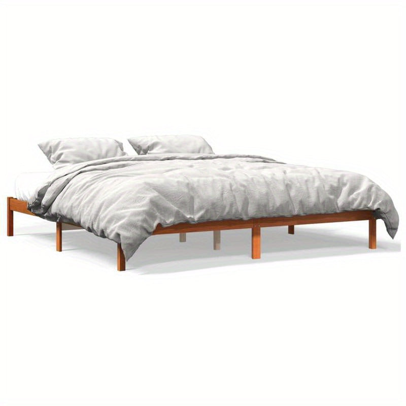 Bedframe – Bedbodem – Ledikant – Slaapbank – Boxspring – Massief Hout – Wax Bruin – 180x200 cm – Vurenhout