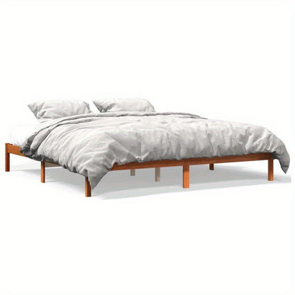 Bedframe – Bedbodem – Ledikant – Slaapbank – Boxspring – Massief Hout – Wax Bruin – 180x200 cm – Vurenhout