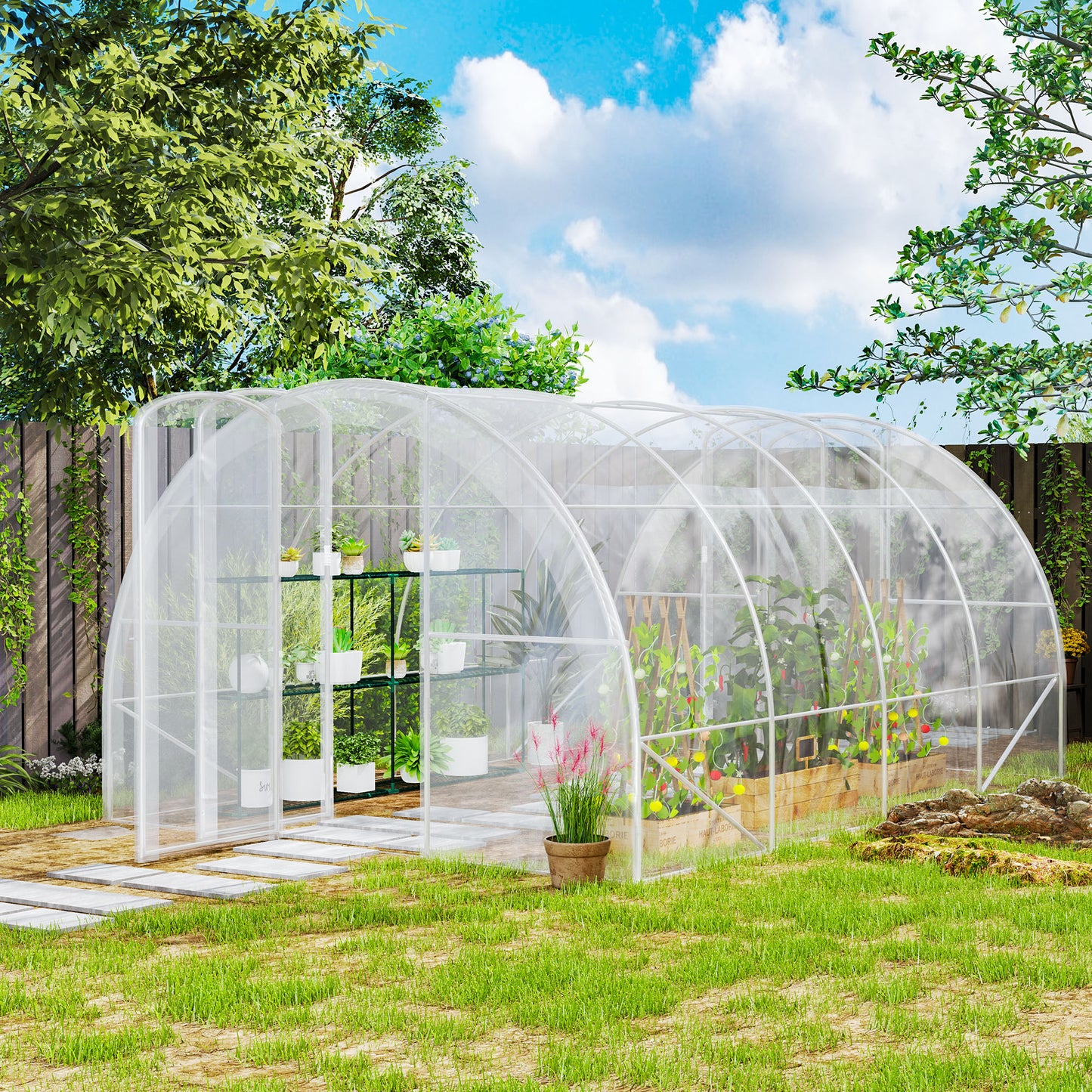 Tuinkas – Kweekkas – Moestuin Kas – Plantenkas – Serre – Transparant – 12 m² Ruimte – UV-bestendig PE-materiaal