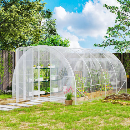 Tuinkas – Kweekkas – Moestuin Kas – Plantenkas – Serre – Transparant – 12 m² Ruimte – UV-bestendig PE-materiaal