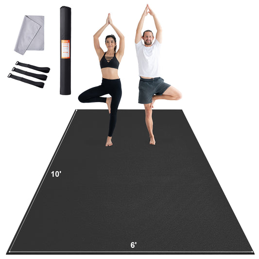 Fitnessmat – Yogamat – Trainingsmat – Pilatesmat – Gymmat – Groot Formaat 305x183 cm – Antislip PVC Dicht 7 mm Dikte