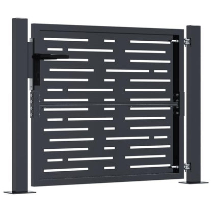 Metalen Tuinpoort – Tuinafscheiding – Tuintor – Brug – Tuinhek – Antraciet – Duurzaam Weerbestendig Metaal – 104x104 cm Modern Verticale Spijlen