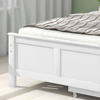 Eenpersoonsbed – Eenpersoonsbedden – Jeugdbed – Volwassenenbed – Bed met Opbergladen – Grenenhouten Frame – Geschikt voor Matras 90x200 cm