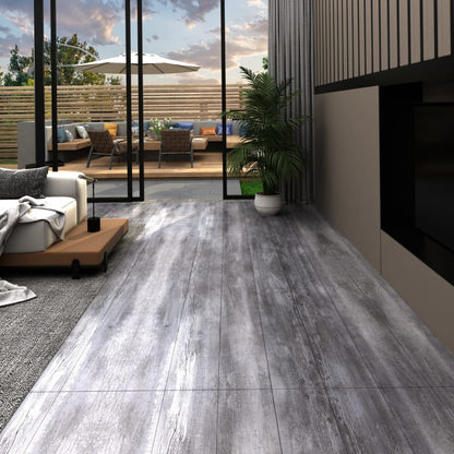 PVC Vloerplanken – Zelfklevend Vloertegels – Vinyl Vloer – Vloersticker – Mat Grijshout – Eenvoudige Installatie – 5,02 m² 2 mm PVC