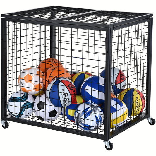 Ballenwagen – Ballenkar – Ballenrek – Balcontainer – Ballenbox – Dubbel Laags Opbergwagen – Stevig Metalen Frame – 114x61x64 cm – Met Wielen En Afsluitbaar