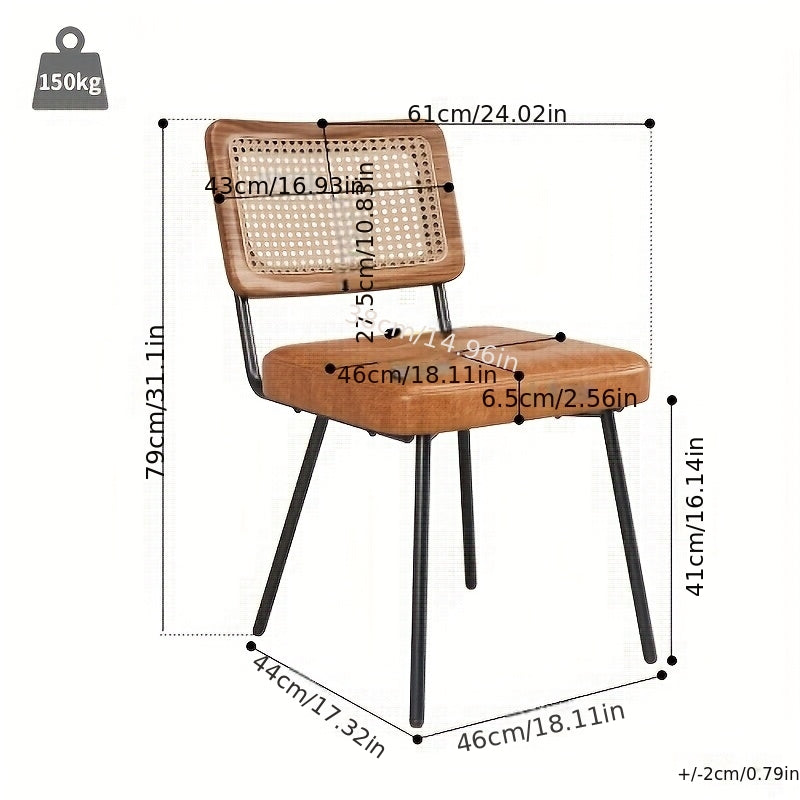 Eetkamerstoel – Stoel – Dining Chair – Zitstoel – Kamerstoel – Modern – Katoen Zitting – Stevige A-Frame Constructie – Compact & Lichtgewicht – Warm Bruin