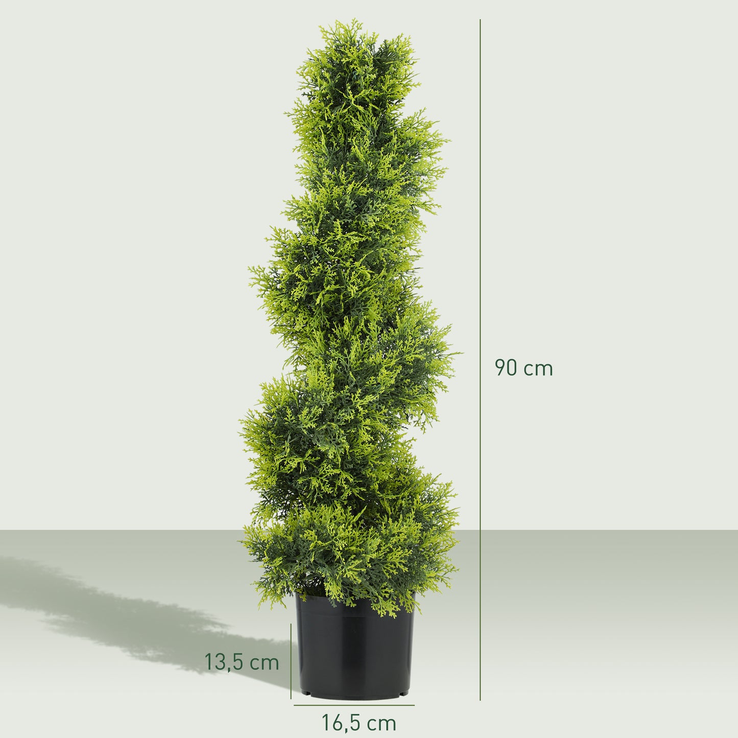 Kunstcipres – Kunstplant – Nepplant – Kunstboom – Groene Plant – Onderhoudsvrij – 90 cm Hoog – Spiraalvormige Kunstplant in Pot
