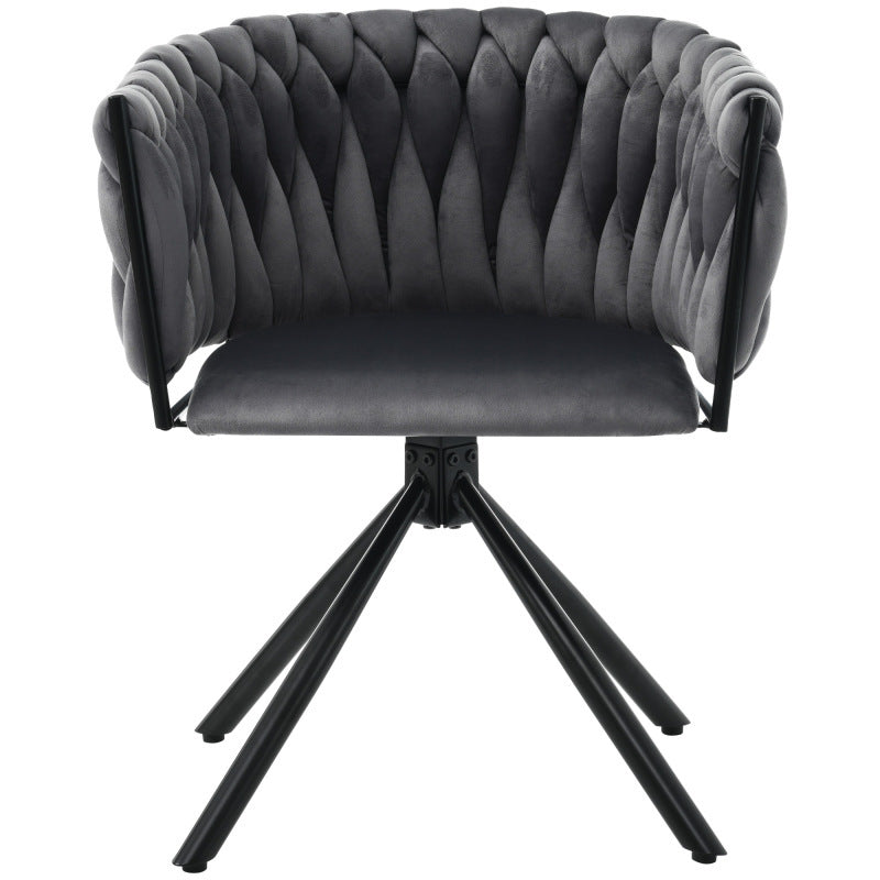 Draaifauteuil – Fauteuil – Lounge Stoel – Zithoek Stoel – Bureau Stoel – Velvet Bekleding – Metalen Onderstel – 360° Draaibaar – Max. 150 kg Belastbaar - Grijs