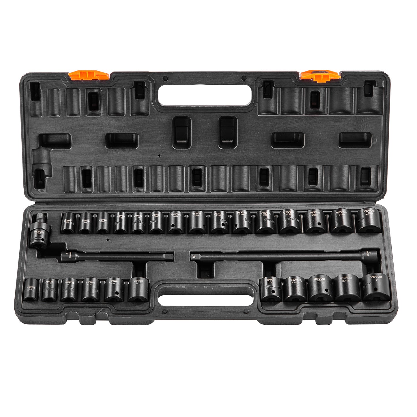 Slagmoersleutel Doppen Set – Slagmoersleutel Bits – Ratelsleutel Set – Sockets Gereedschap – 6-Punts Ontwerp – 29-Delig Met Metalen Opbergtrolley – Duurzaam Gelegeerd Staal