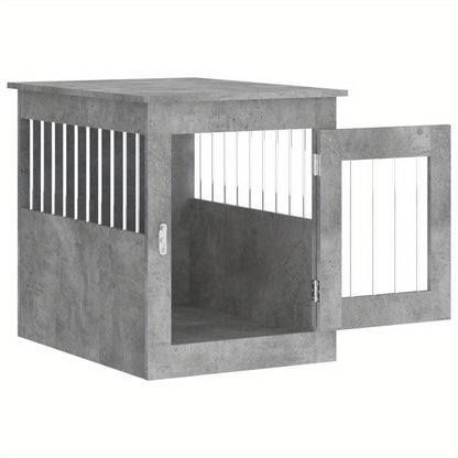 Hondenbench – Hondenhok – Hondenkooi – Hondenmand – Huisdier Bench – Verwerkt Hout – Beton Grijs – Stevig En Duurzaam – 55x75x65 cm