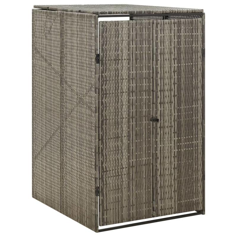 Trash Can Box for 1 Ton Gray 70X80X117 Cm Poly Rattan/Cover for Outdoor Storage Boxes/Cover for Trash Cans/Cover for Trash Cabinets/Cover for Storage Cabinets. This Trash Can Cover Is Made of Robust And Durable Materials, Is