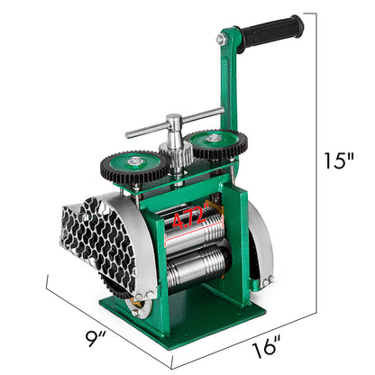 Rollerspers – Metaalwals – Juwelierswals – Walsmachine – Metaalroller – 120 mm Breedte – 4:1 Overbrengingsverhouding