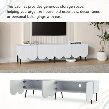TV-Meubel – TV-Kast – TV-Standaard – Entertainmentmeubel – Dressoir – 177,8 cm extra lang – verstelbare planken met soft-close deuren
