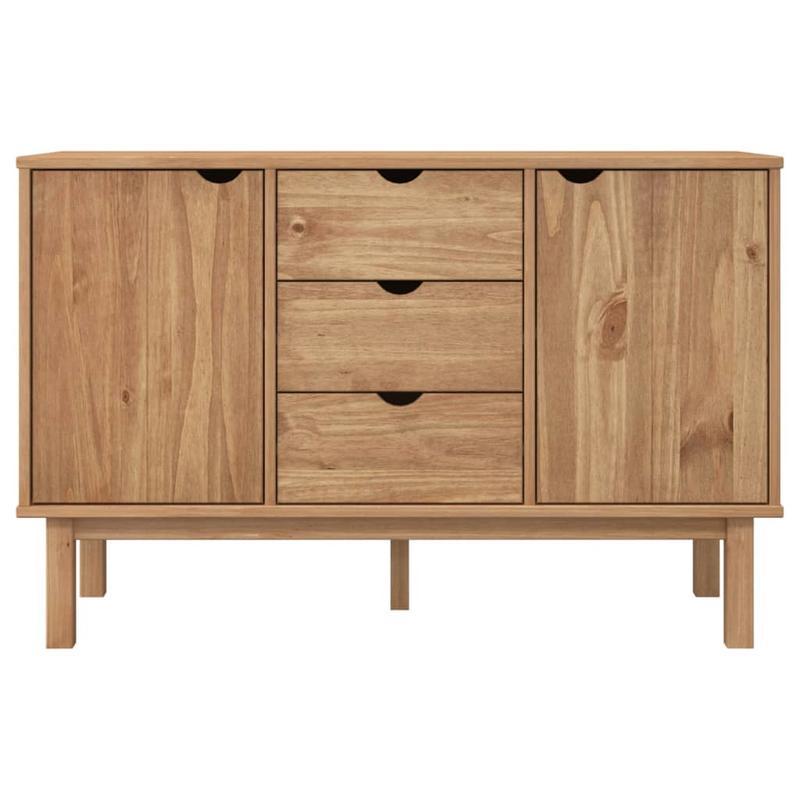 Kast – Opbergkast – Dressoir – Sideboard – Buffetkast – Variant Brun – Compact Formaat 113,5x43x73 cm – Duurzaam Materiaal Met Warme Beige Houtnerf Afwerking