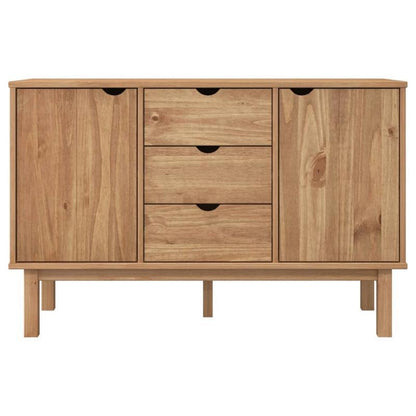 Kast – Opbergkast – Dressoir – Sideboard – Buffetkast – Variant Brun – Compact Formaat 113,5x43x73 cm – Duurzaam Materiaal Met Warme Beige Houtnerf Afwerking