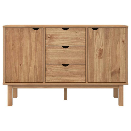 Kast – Opbergkast – Dressoir – Sideboard – Buffetkast – Variant Brun – Compact Formaat 113,5x43x73 cm – Duurzaam Materiaal Met Warme Beige Houtnerf Afwerking
